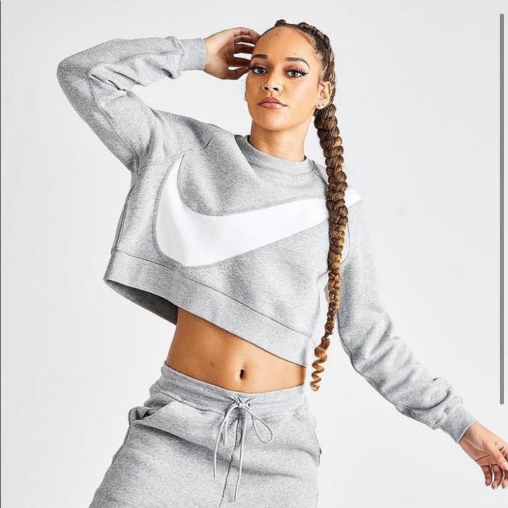 NWOT Nike Swoosh Cropped Crew Sweatshirt